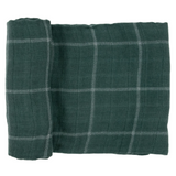 Cotton Muslin Swaddle Blanket - Evergreen Plaid