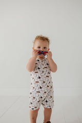 Boy's Sleeveless Romper - HoneyBug 
