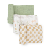 Cotton Muslin Swaddle Blanket 3 Pack - Desert Night