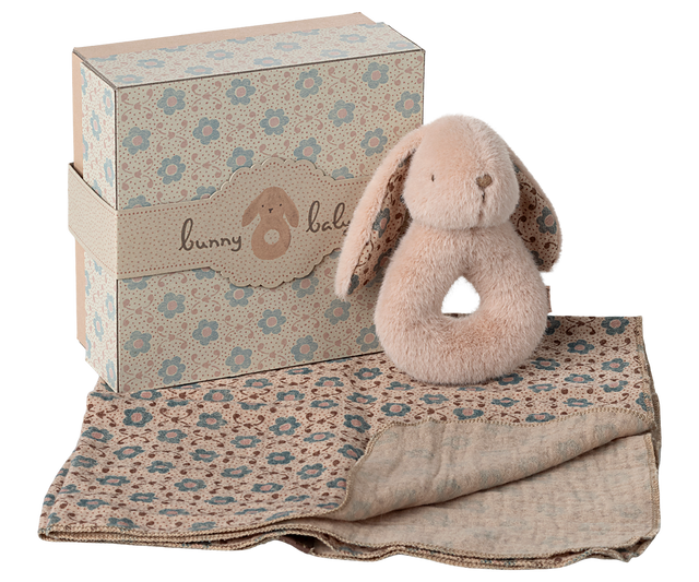 Bunny Rattle Set - Powder - HoneyBug 