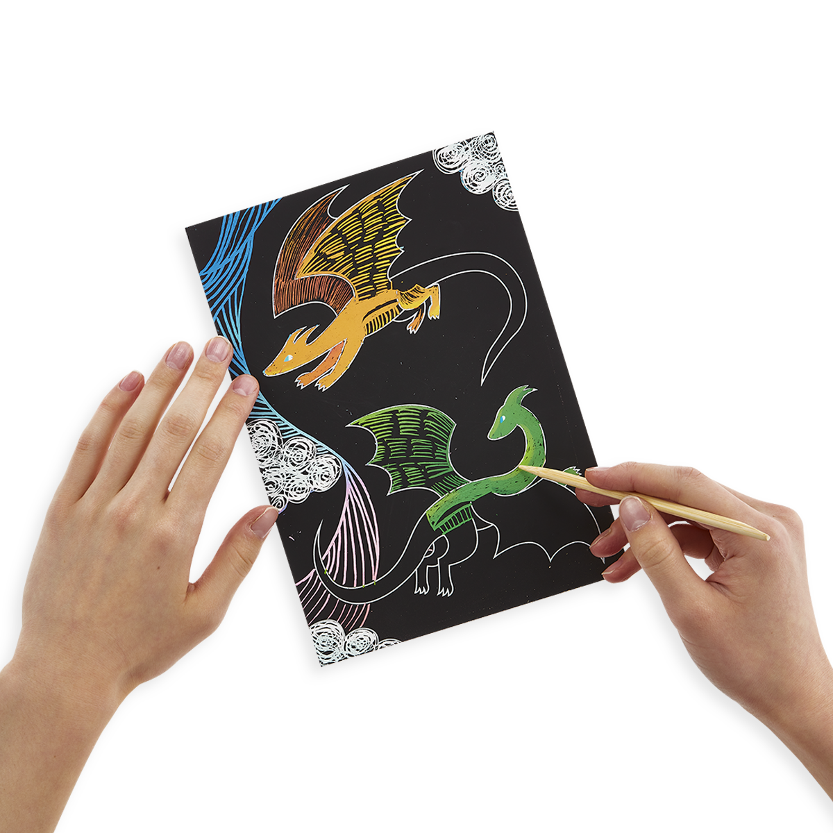 Fantastic Dragon Scratch and Scribble Scratch Art Kit by OOLY - HoneyBug 