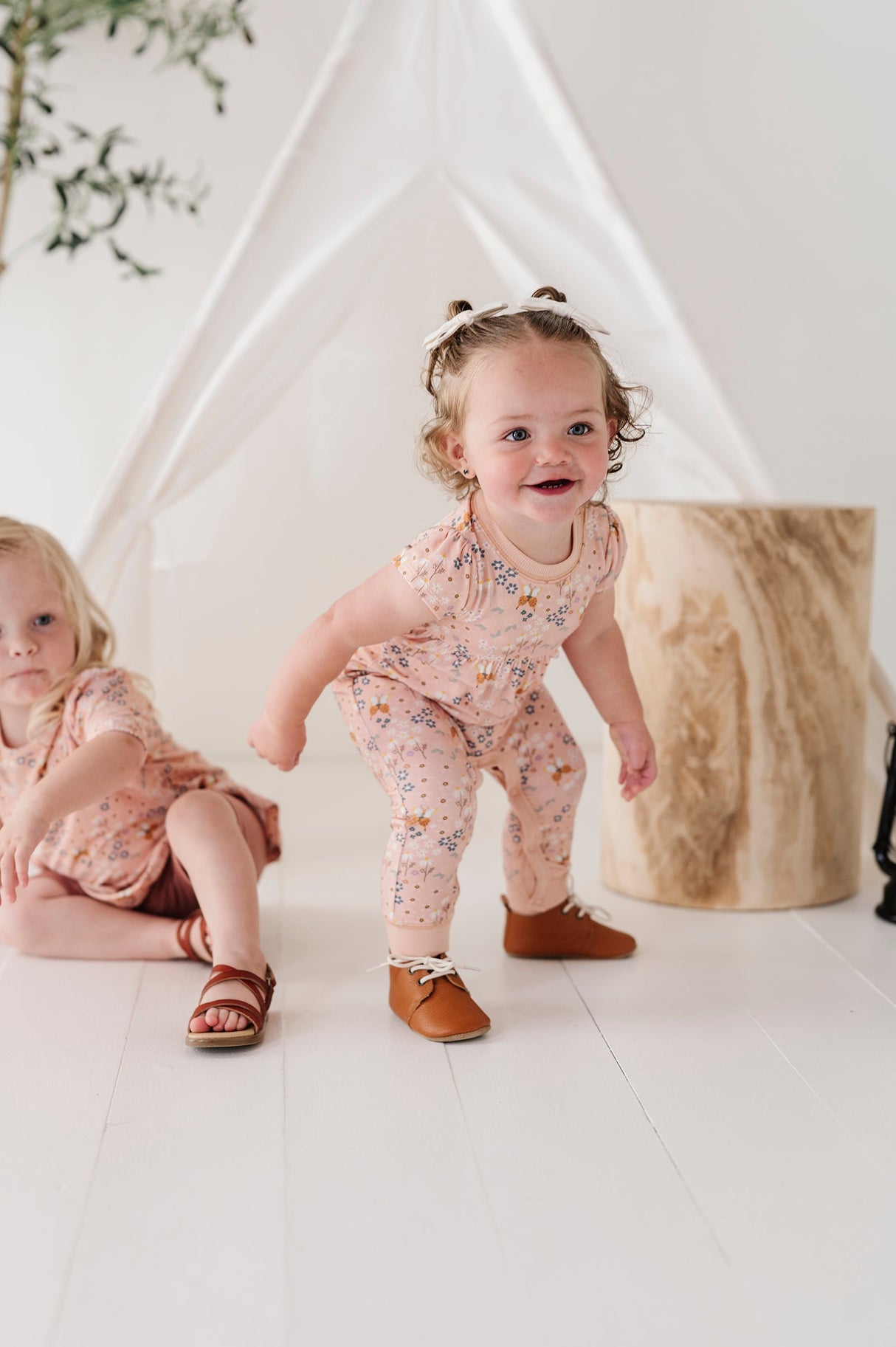 Girl's Short Sleeve Pant Romper - HoneyBug 