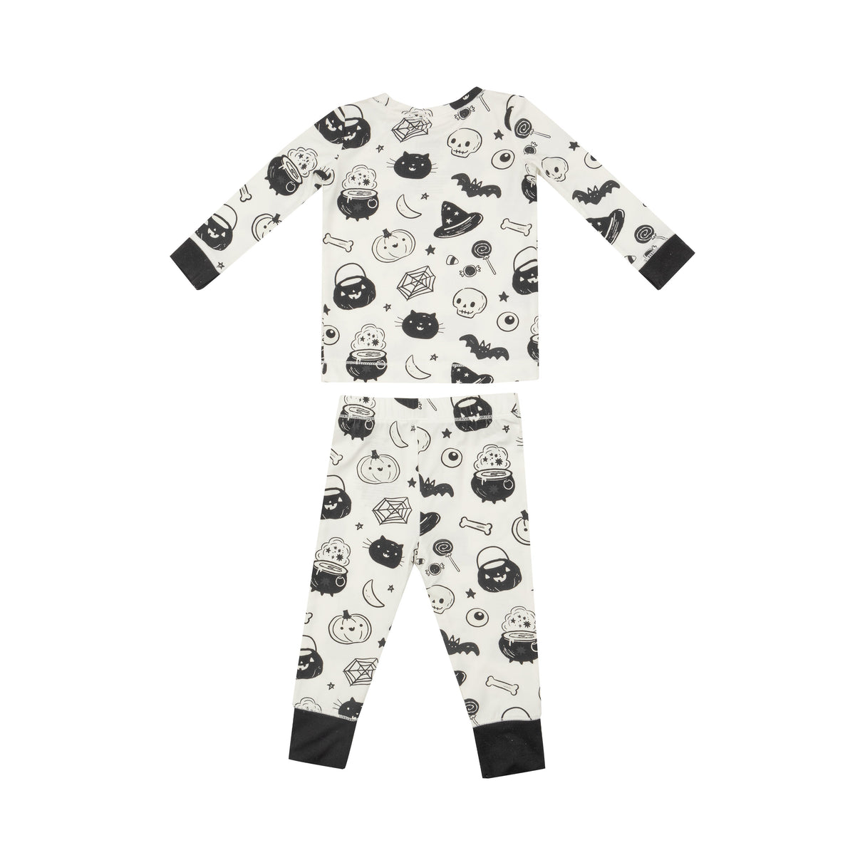 L/S Loungewear Set - Black And White Halloween