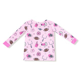 Long Sleeve Loungewear Set - Game Day - Pink