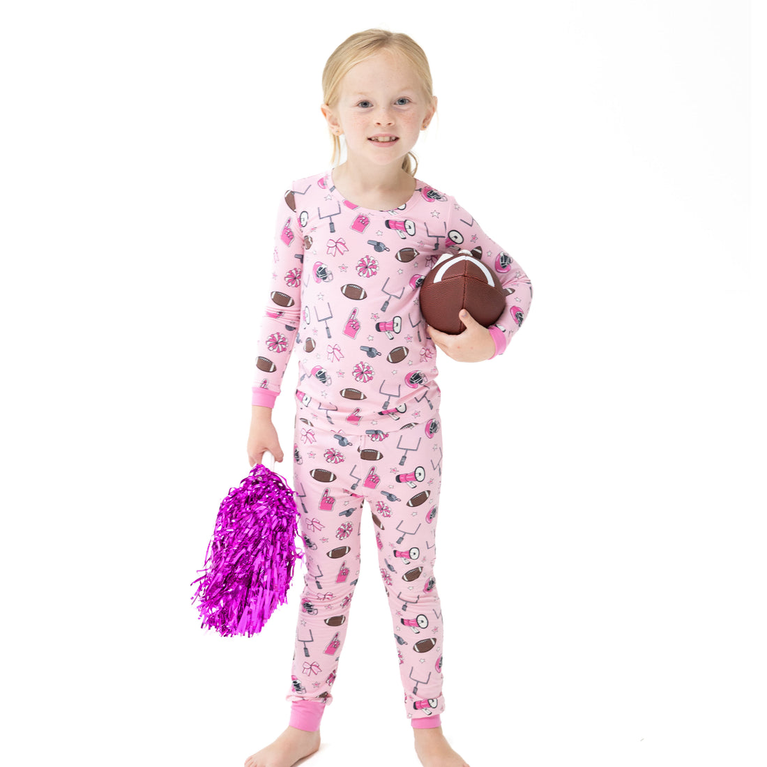 Long Sleeve Loungewear Set - Game Day - Pink