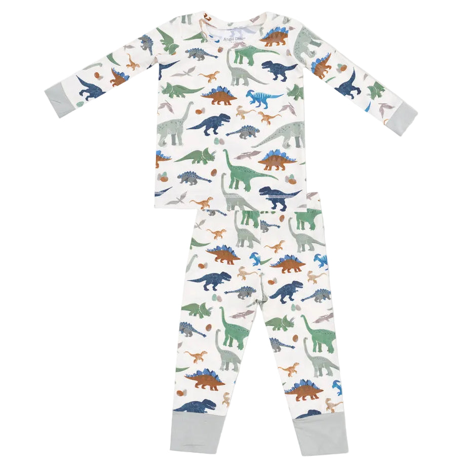 Long Sleeve Loungewear Set - Washy Dinos