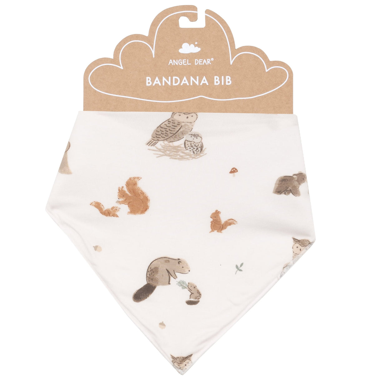 Bandana Bib - Mixed Woodland Animals Pink