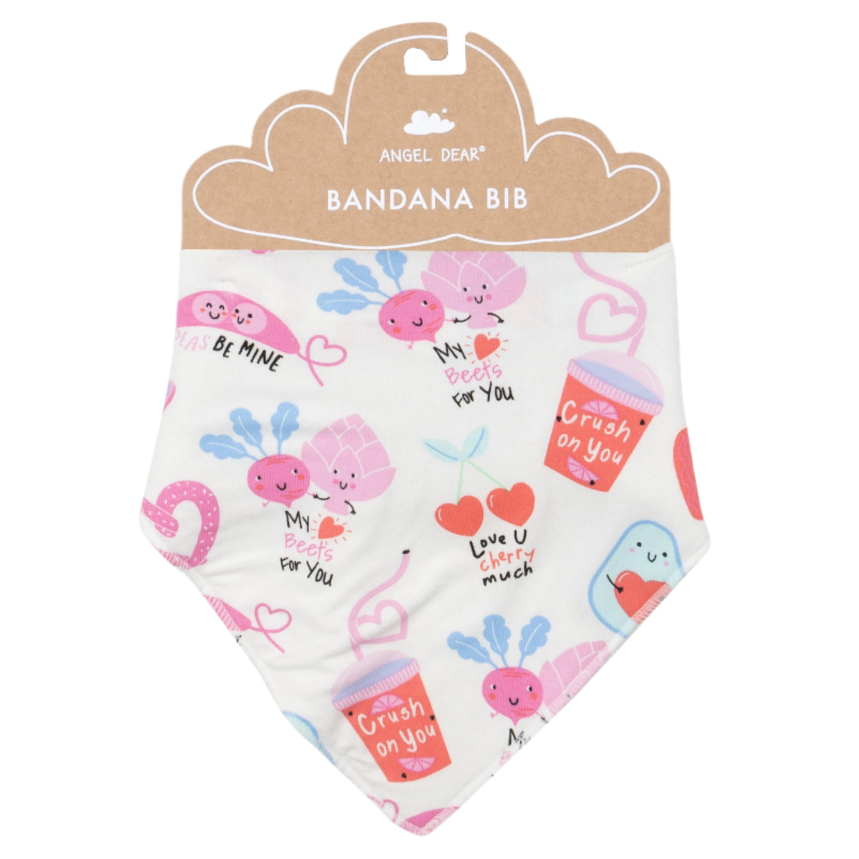 Bandana Bib - Love You Foodie Much Pink