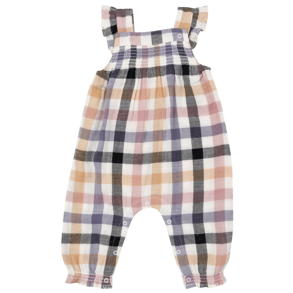 Smocked Overall - Harvest Plaid