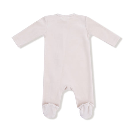 Oatmeal Velour Footie - HoneyBug 