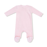 Pink Velour Footie - HoneyBug 