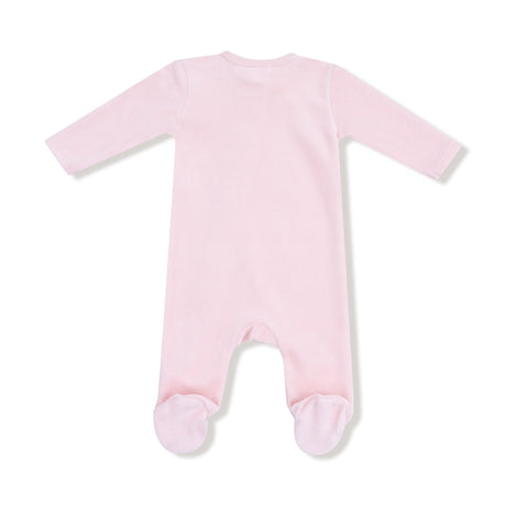 Pink Velour Footie - HoneyBug 
