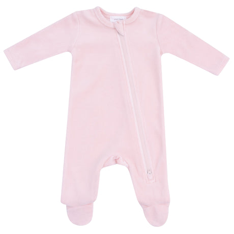 Pink Velour Footie - HoneyBug 