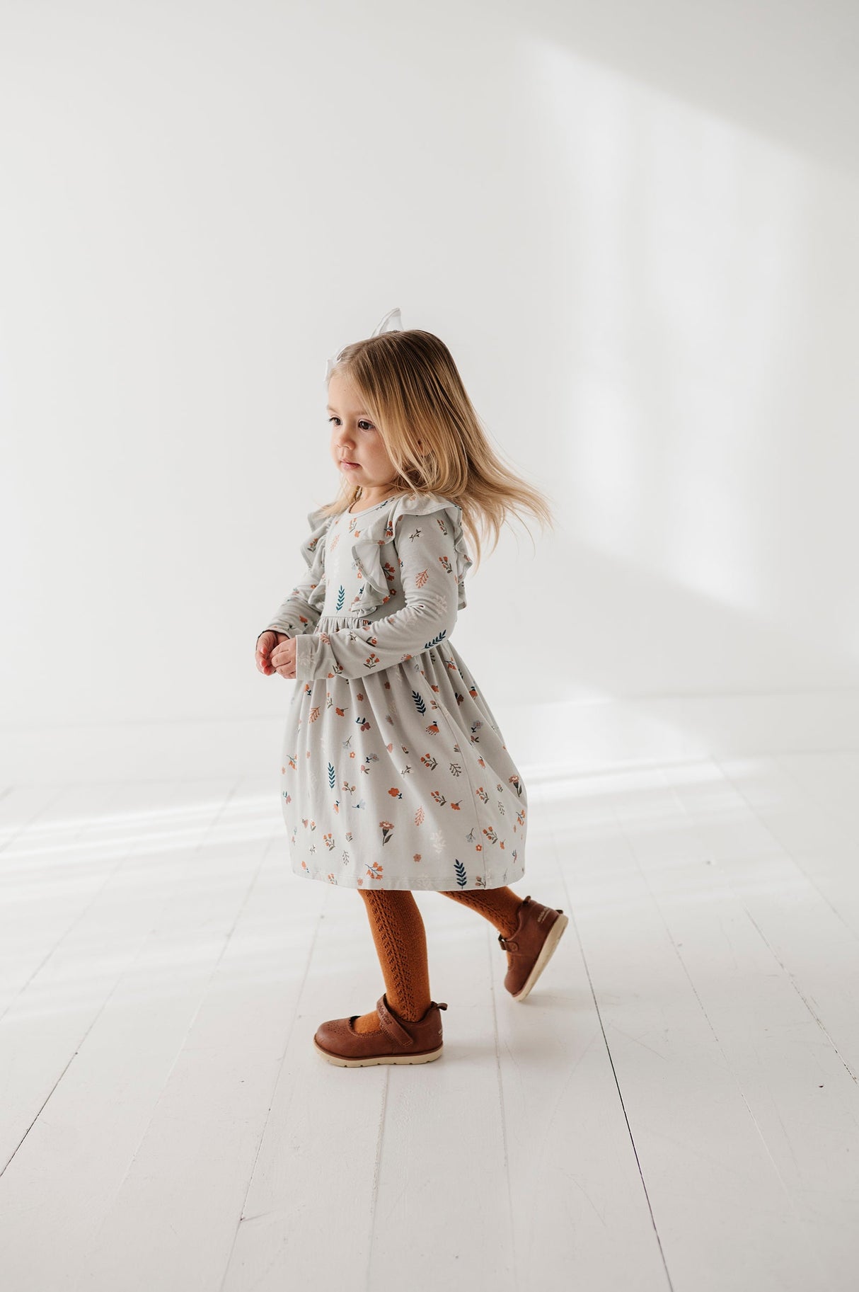 Long Sleeve Ruffle Dress - HoneyBug 