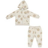 Hoodie And Jogger - Beige Dot