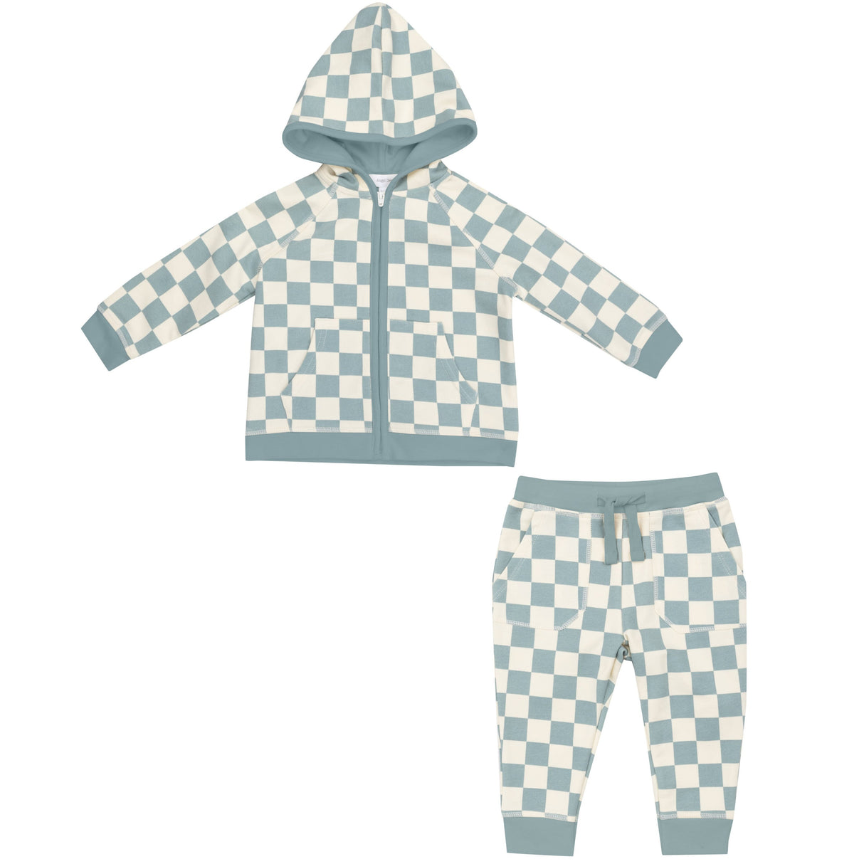 Hoodie And Jogger - Checkerboard Gray Mist