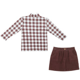 Organic Tee and Corduroy Skirt Set - Plum