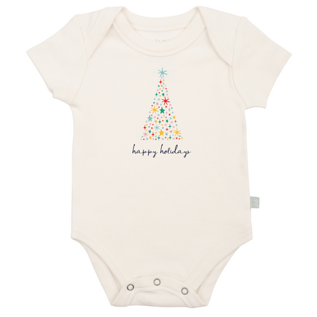 graphic bodysuit | happy holidays tree - HoneyBug 
