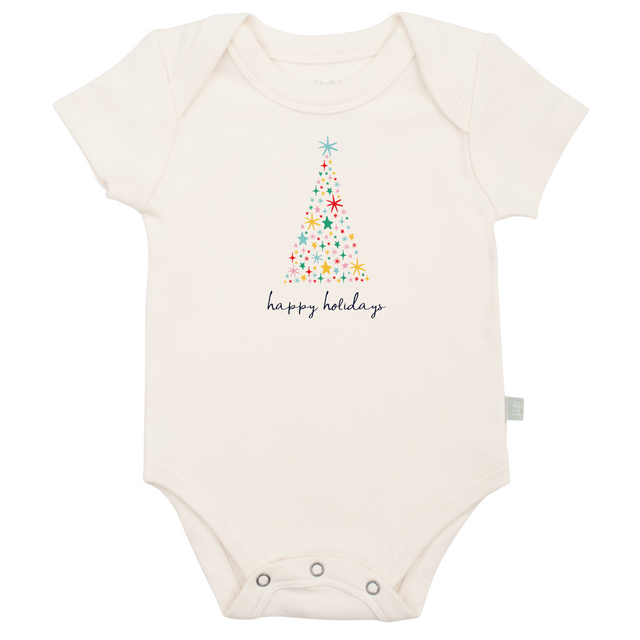 graphic bodysuit | happy holidays tree - HoneyBug 