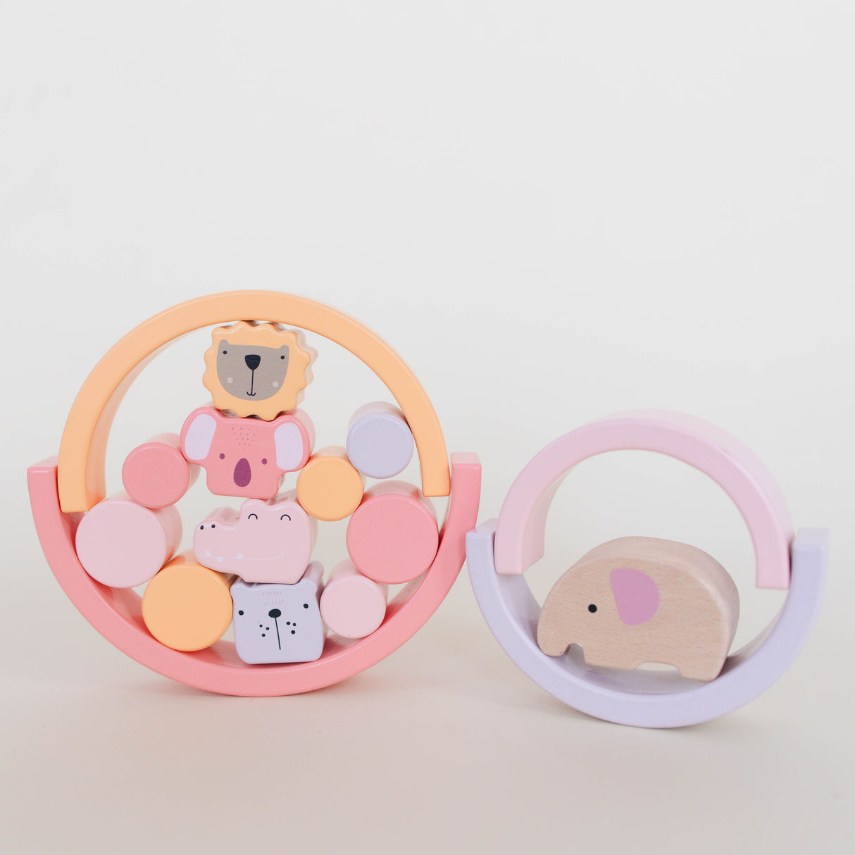 Pink Animal Rainbow Stacking Toy
