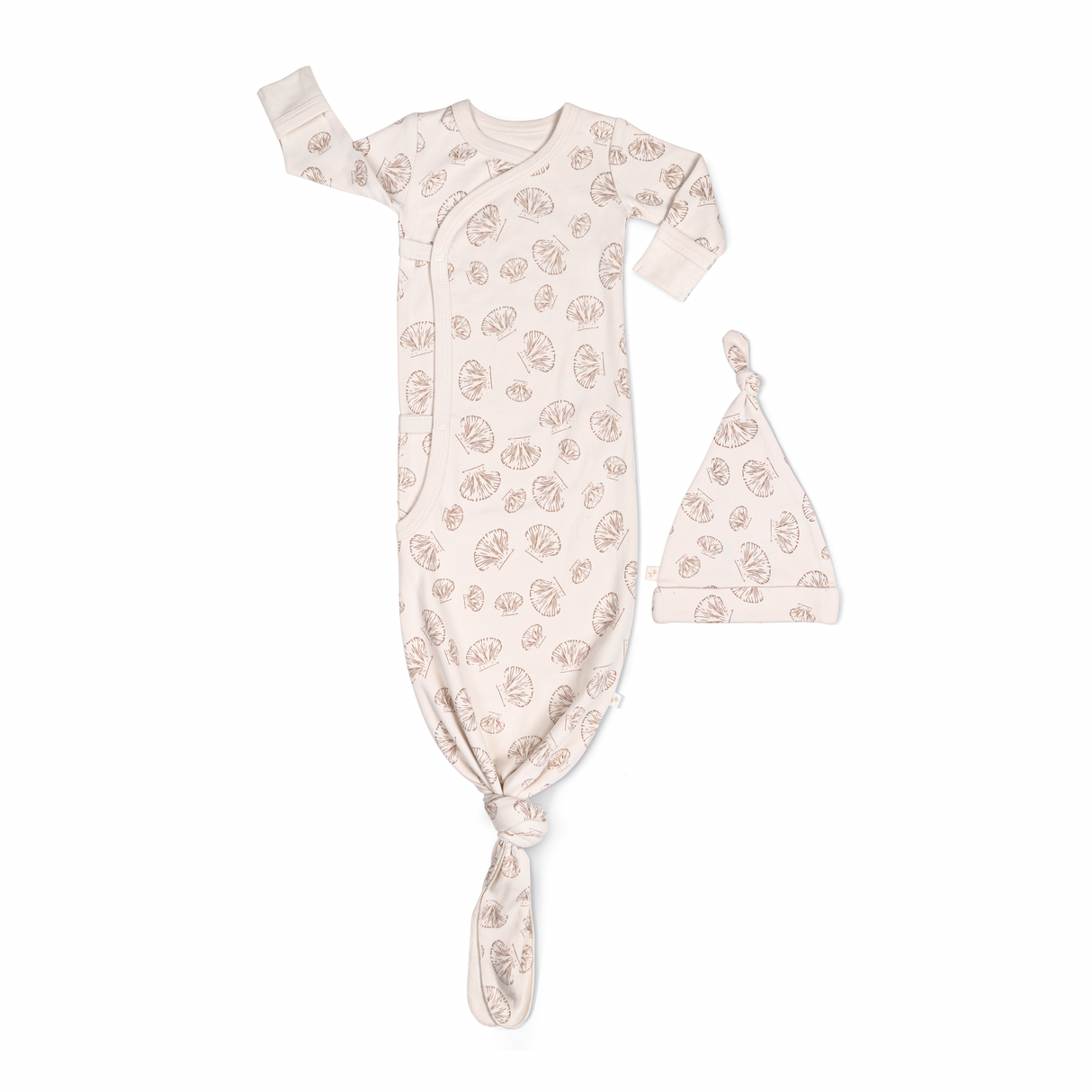 Organic Baby Sleep Gown Knotted - Seashells