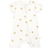 Organic Baby Short Zip Romper - Sunshine