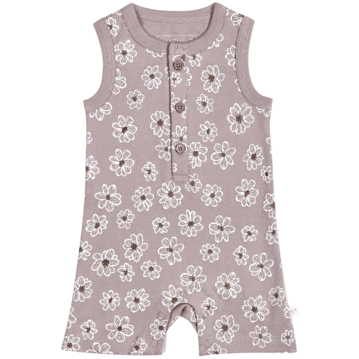 Organic Baby Short Romper - Daisies