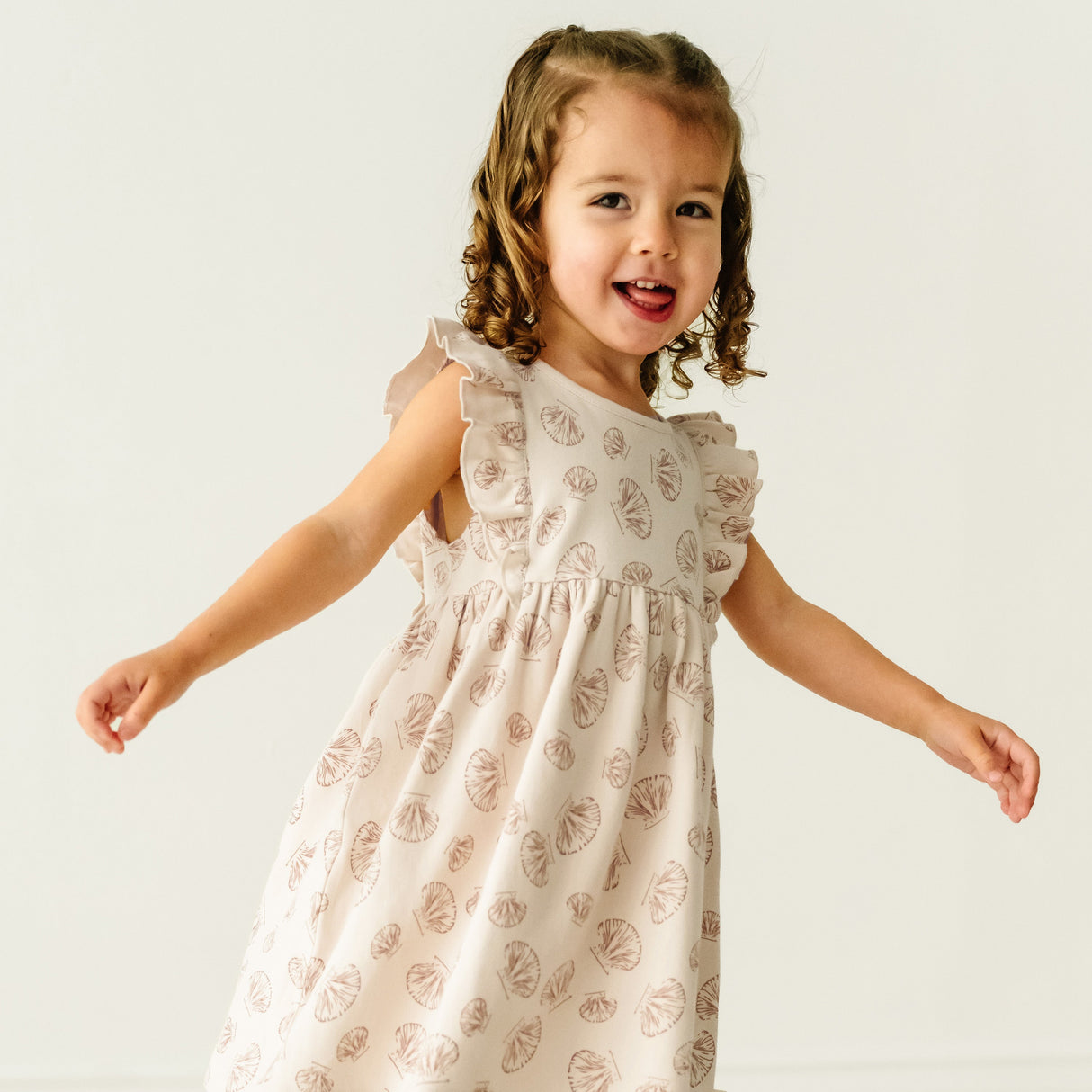 Organic Baby Flutter Dress - Seashells