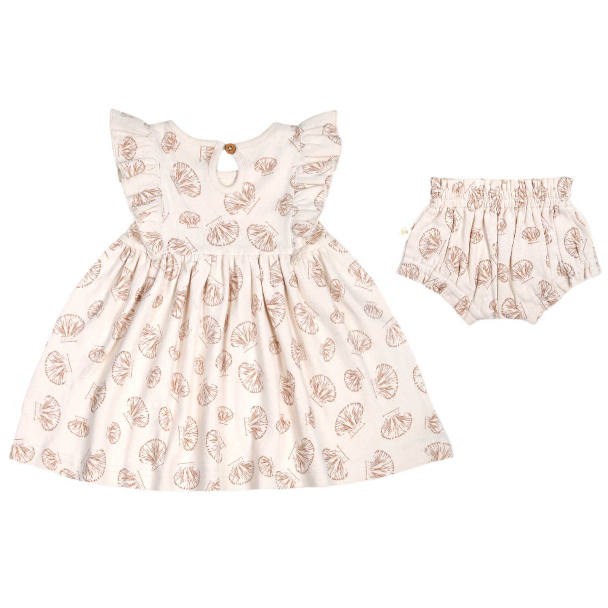 Organic Baby Flutter Dress - Seashells