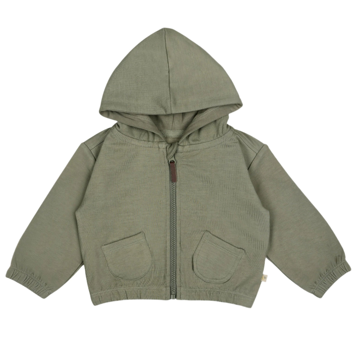 Organic Fleece Hooded Jacket - Olive