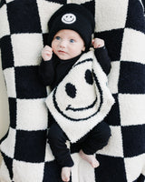 Smiley Plush Lovey | Black - HoneyBug 