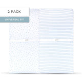 Changing Pad Cover | Cradle Sheet Set - Dusty Blue Stars