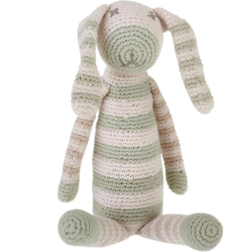 Organic Pastel Stripey Bunny - Teal