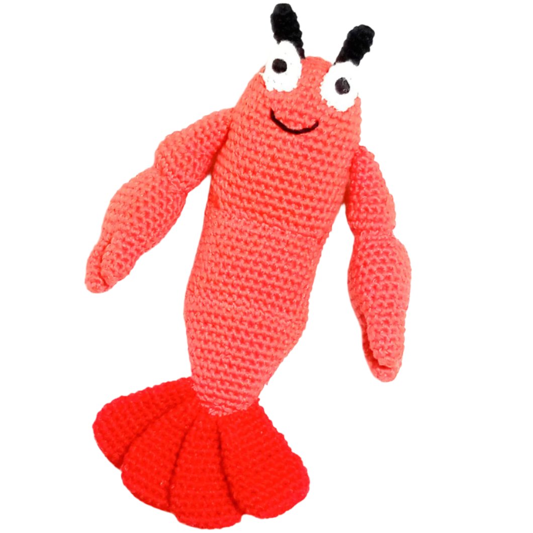 Plush Lobster Toy Rattle - Red