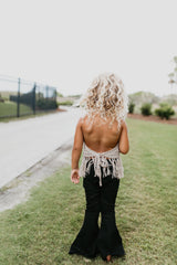 Black Denim Flare Pant - HoneyBug 