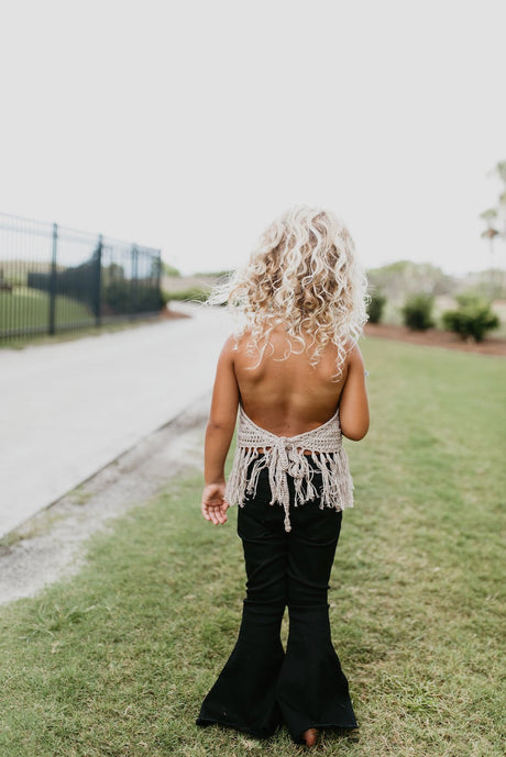 Black Denim Flare Pant - HoneyBug 