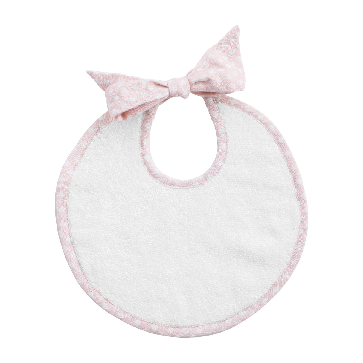 Heart monogram newborn bib | dusty pink gingham - HoneyBug 