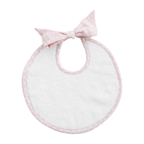 Heart monogram newborn bib | dusty pink gingham - HoneyBug 