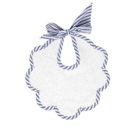 Scalloped bib | Harbor Island stripe - HoneyBug 