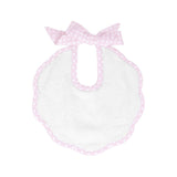 Scalloped bib | dusty pink gingham - HoneyBug 