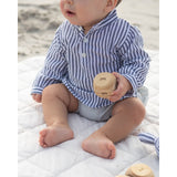 Boys French collar shirt | Harbor Island stripe - HoneyBug 