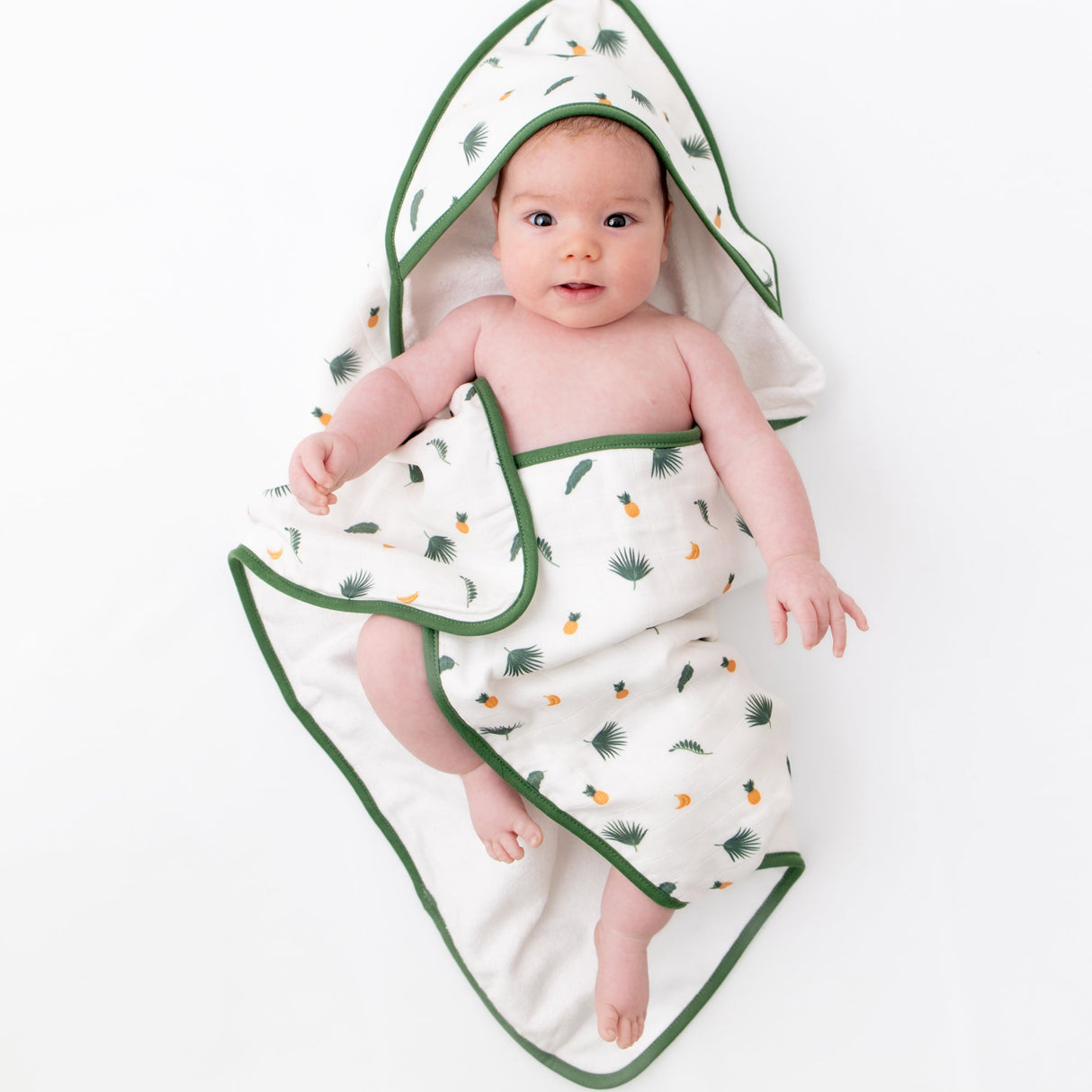 Tropical Palms Hooded Towel Set - HoneyBug 
