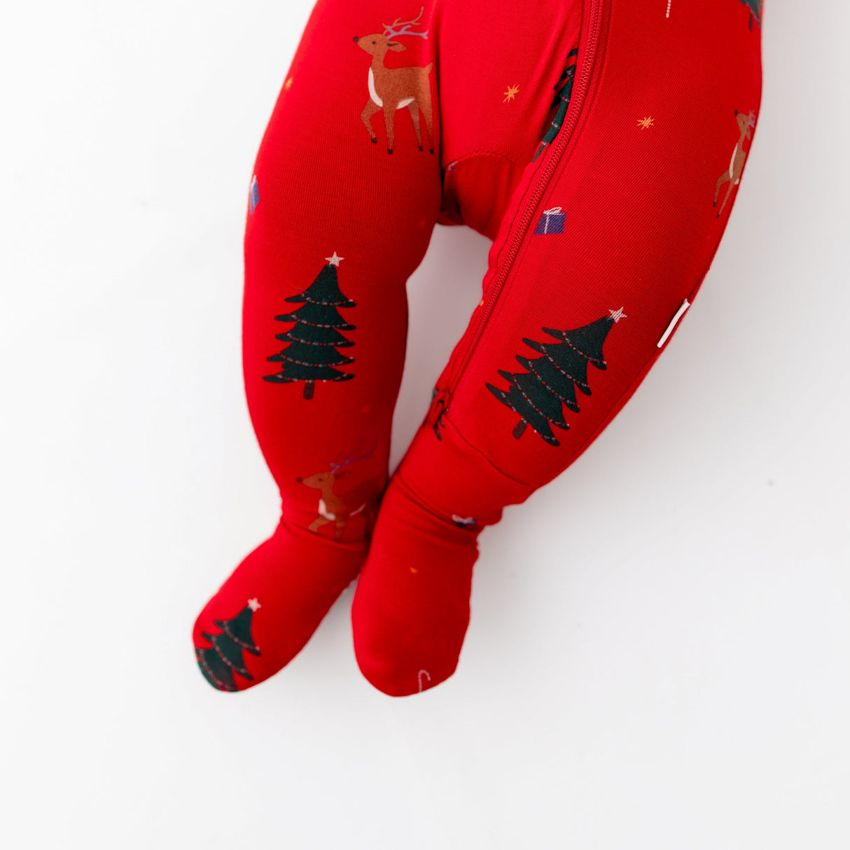 Reindeer Zippered Footie