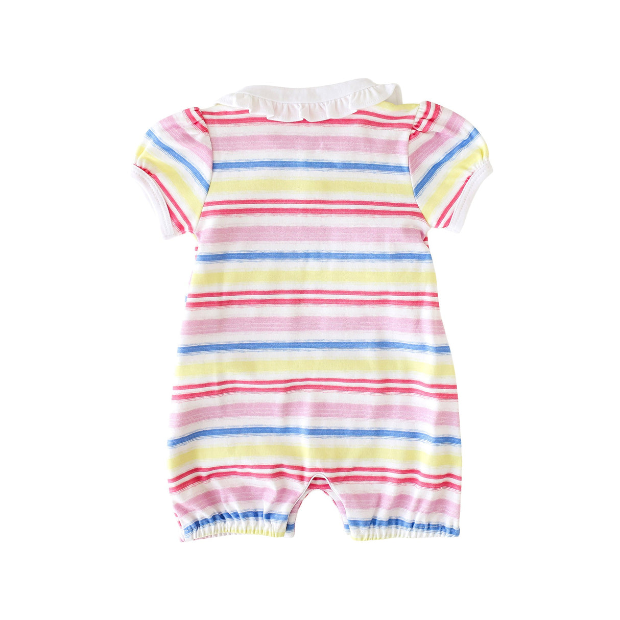 Rainbow Stripe Collared Romper