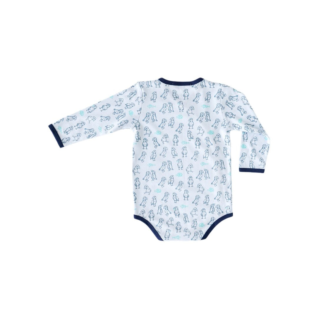 Puffin Print Kimono Onesie