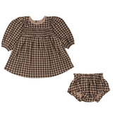 Organic Smocked Dress - Houndstooth