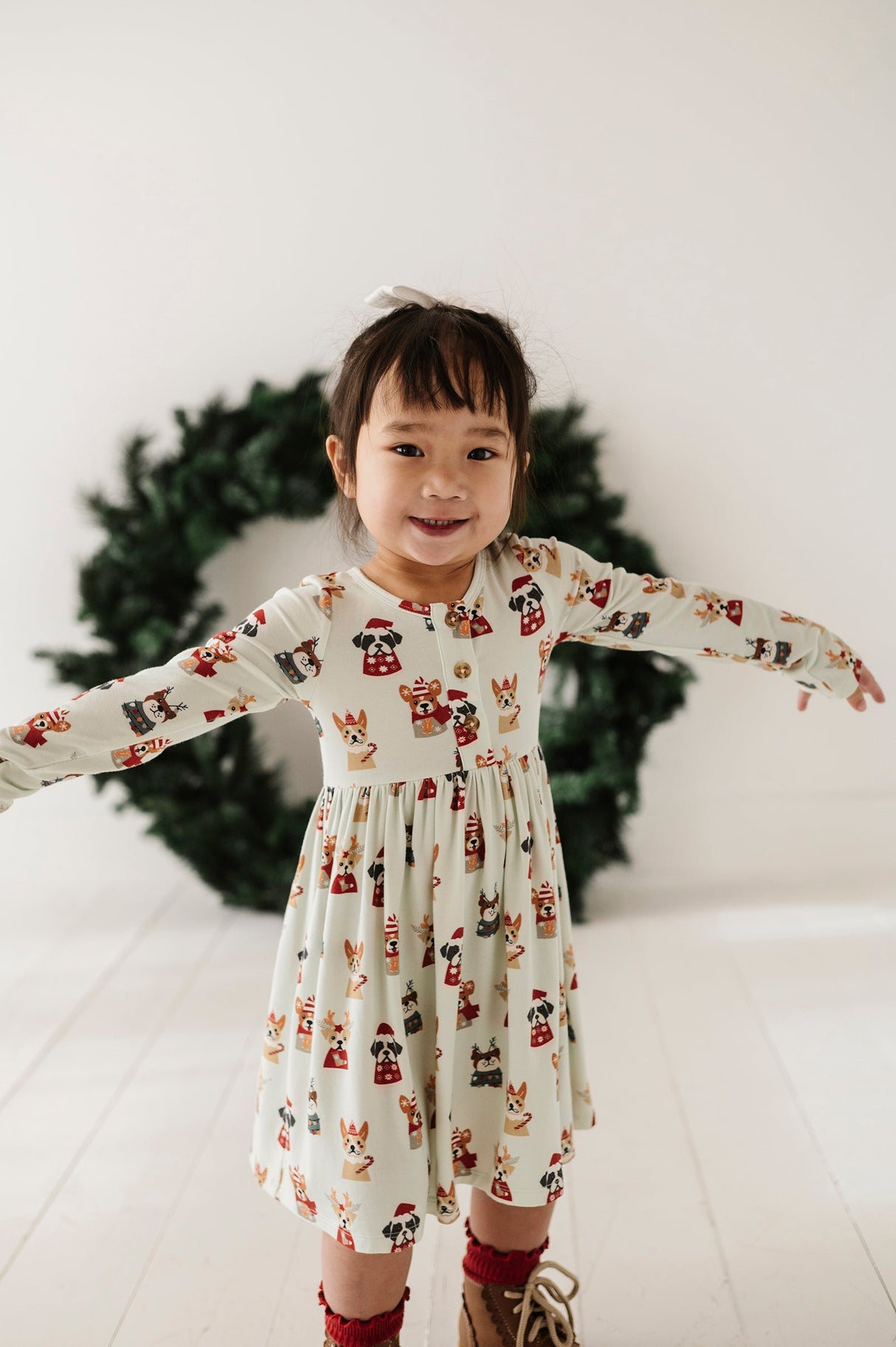 Long Sleeve Henley Dress - HoneyBug 