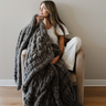 DOUBLE RUCHED FAUX FUR XL THROW BLANKETS