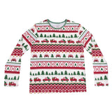 Adult Long Sleeve Top - Red Truck Fair Isle - HoneyBug 