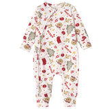 Bamboo Holiday Baby Zip Romper – Christmas One-Piece Pajamas - Noel - HoneyBug 